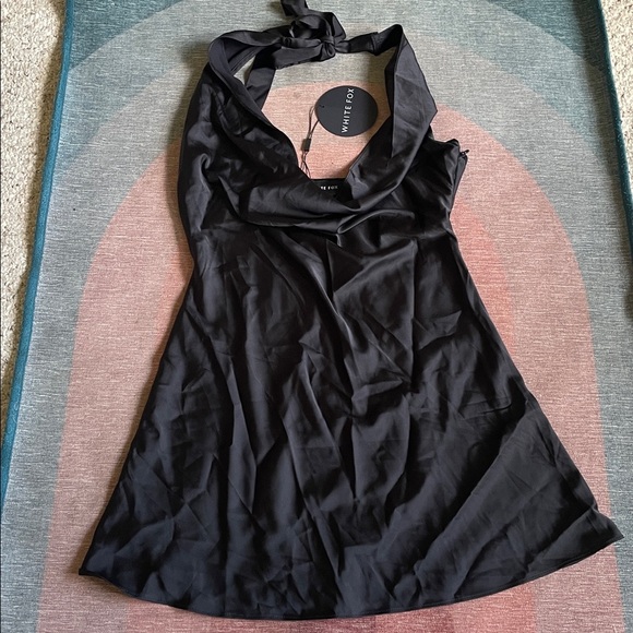 NWT White Fox Elegant Black Halter Dress & Lace Bralette Black Medium - Picture 8 of 15